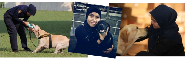 It's always a good time. Diana bersama K-9 Bea Cukai.